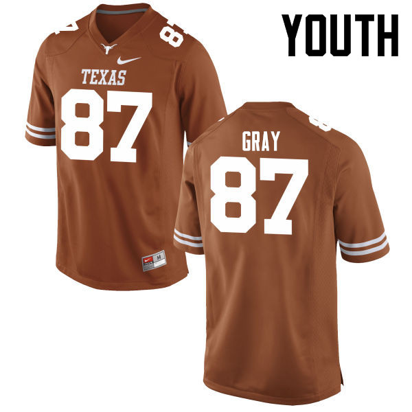 Youth #87 Garrett Gray Texas Longhorns College Football Jerseys-Tex Orange